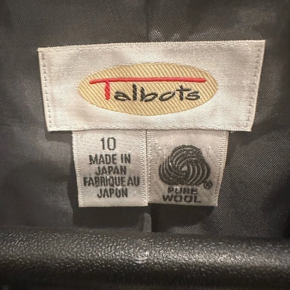 Talbots Women’s Pure Wool Blazer Jacket Double Button Grey Office Size 10